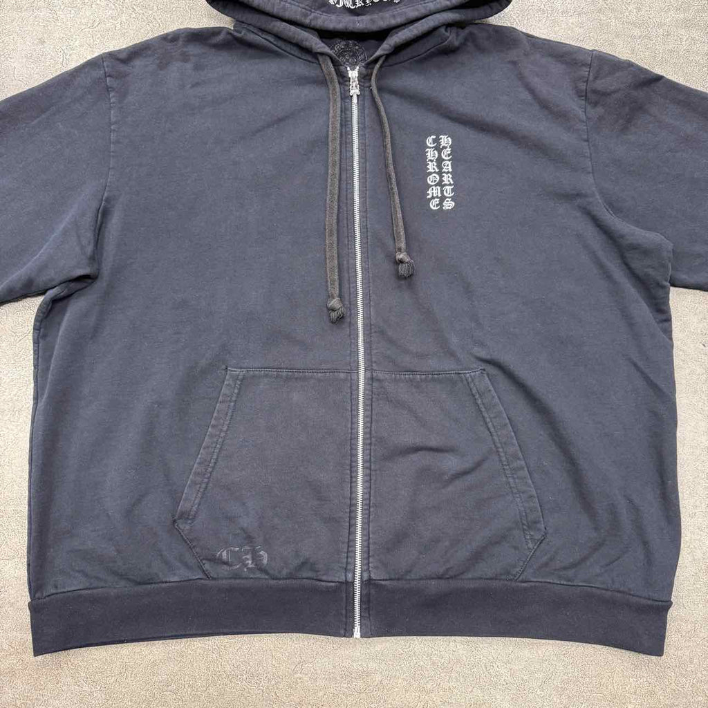 Chrome Hearts Zip Up "VERTICAL LOGO" Black Used Size 2XL