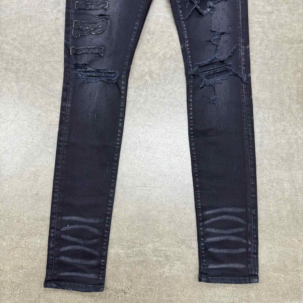 Amiri Jeans "DISTRESSED LOGO" Black Used Size 32