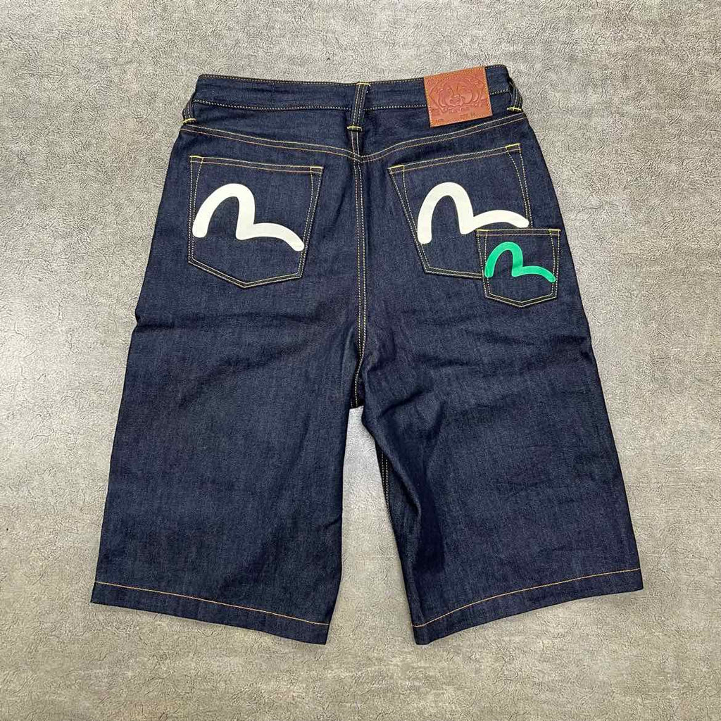 Evisu Shorts "SEAGULL PRINT MULTI POCKET" Indigo Used Size 34