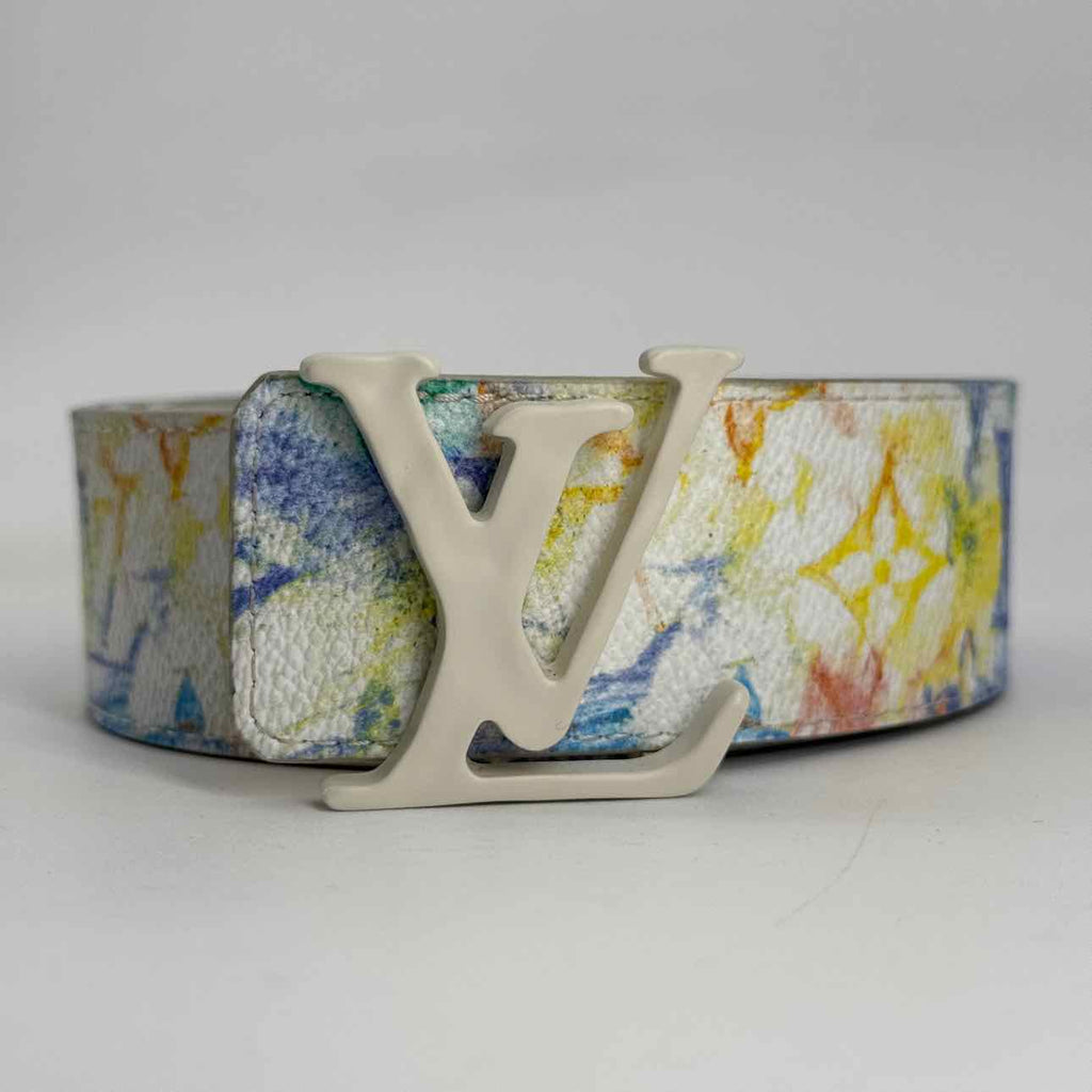 Louis Vuitton Belt "CEINTURE" Used White Size 44