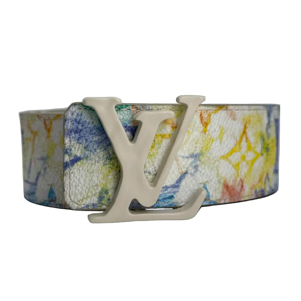 Louis Vuitton Belt "CEINTURE" Used White Size 44