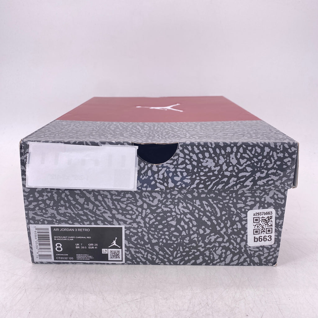 Air Jordan 3 Retro "Cardinal" 2022 New Size 8