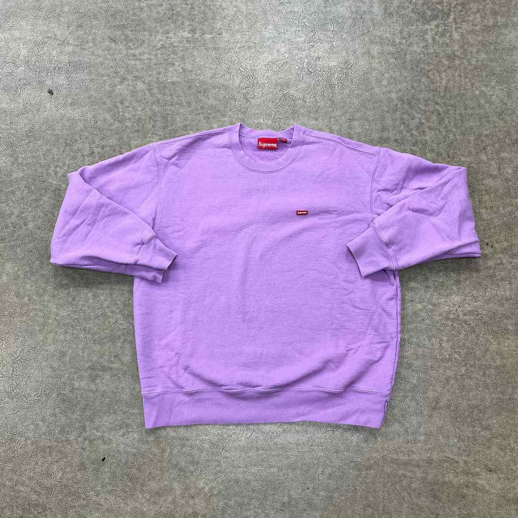 Supreme Crewneck Sweater "MINI LOGO" Purple Used Size L