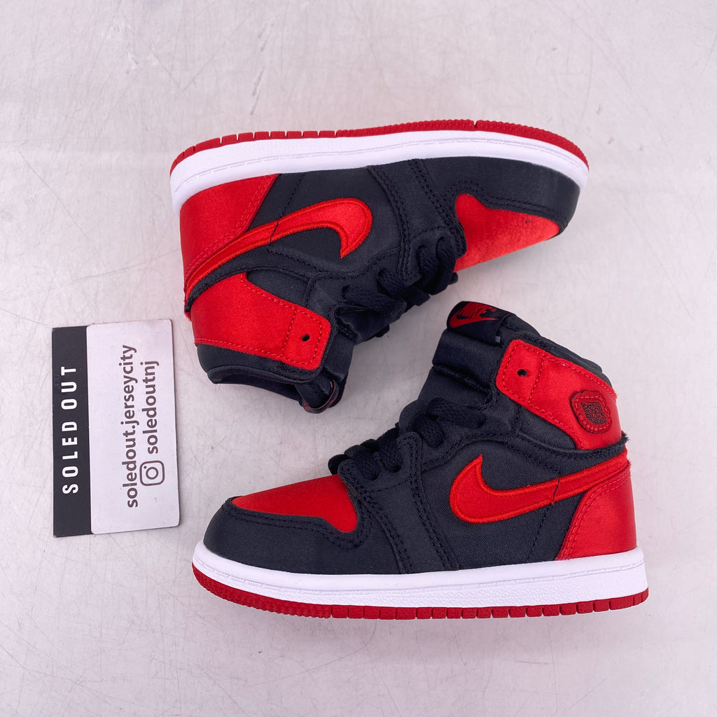 Air Jordan (TD) 1 Retro High OG "Satin Bred" 2023 New Size 8C