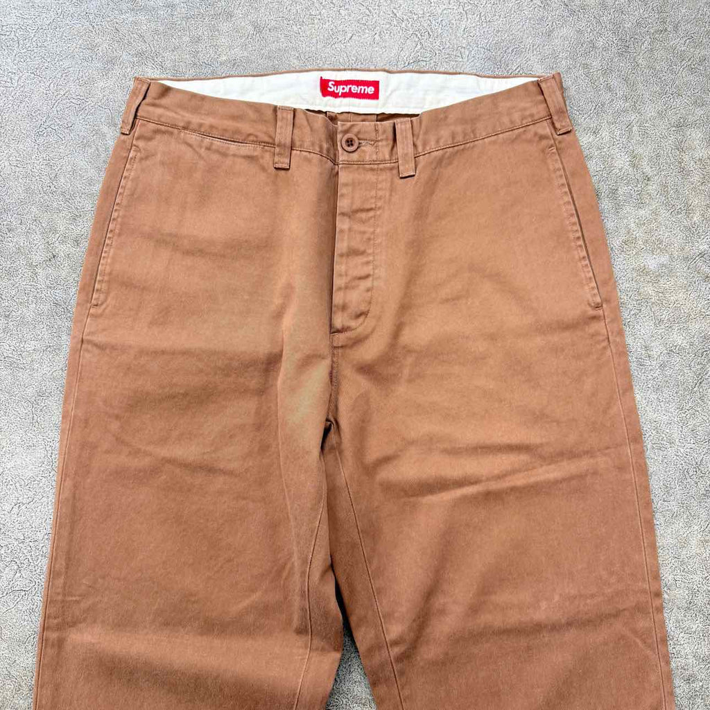 Supreme Pants "CHINO TWILL" Brown Used Size 32