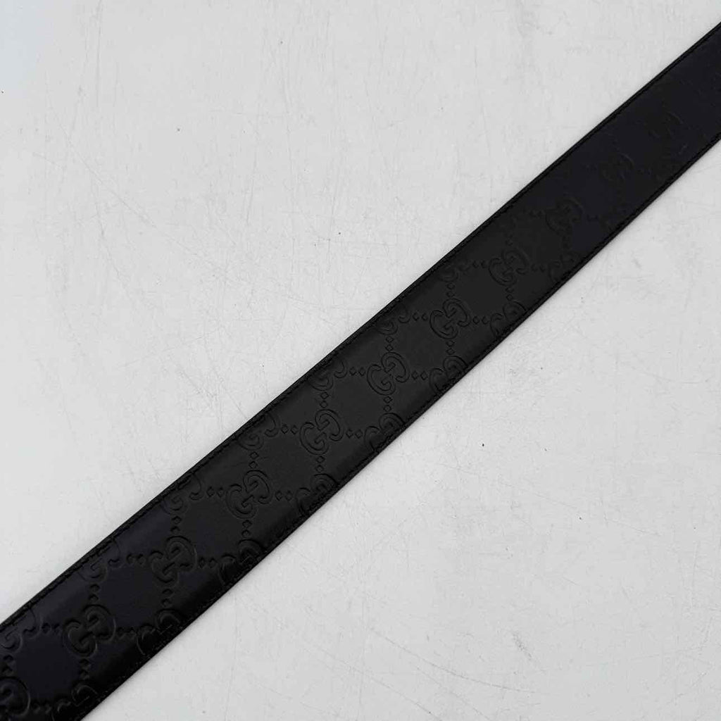 Gucci Belt "LEATHER MONOGRAM" New Navy Size 36