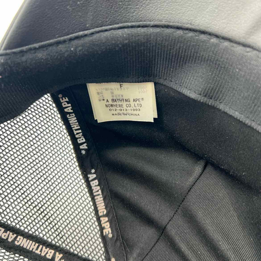 Bape Trucker Hat "NOIR HOMME" Used Black Size OS