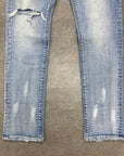 Purple Jeans "PAINT SPLATTER" Blue Used Size 36