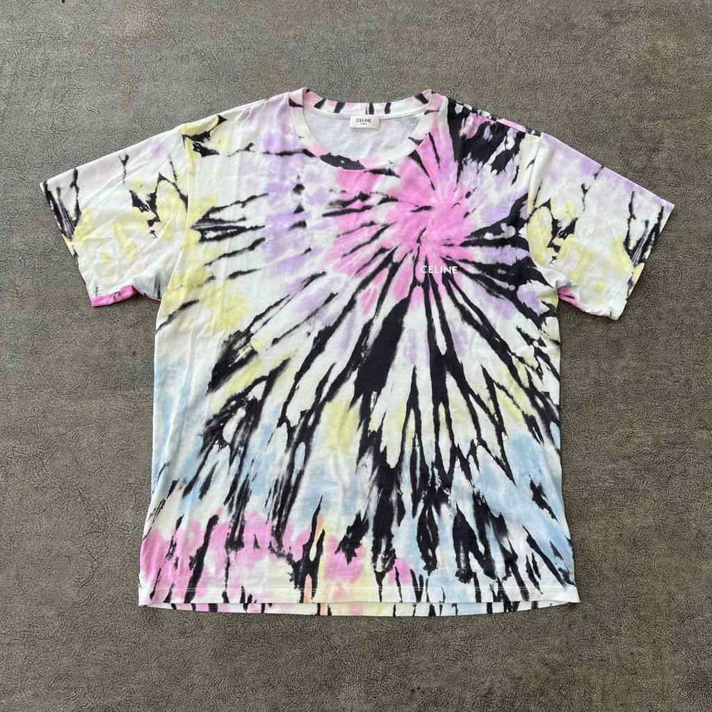 Celine T-Shirt "TIE DYE" Purple Used Size S