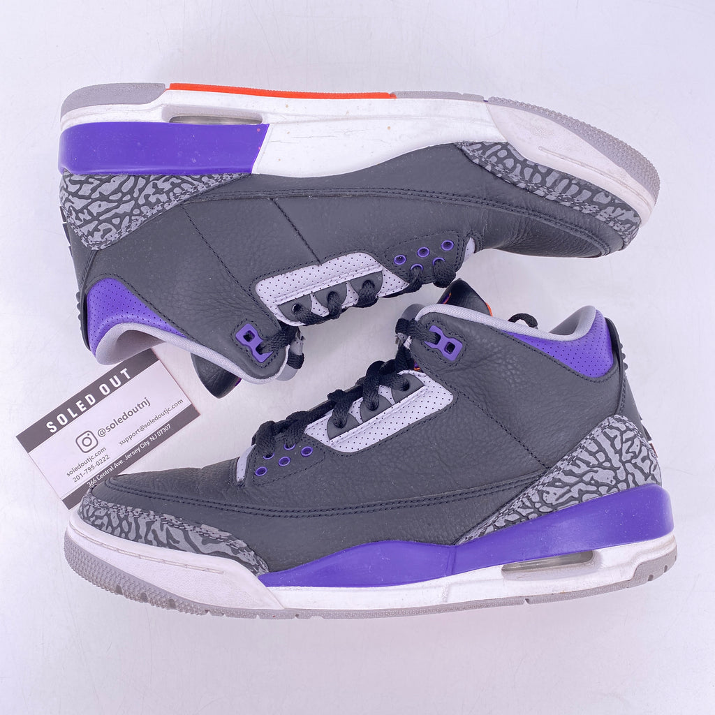 Air Jordan 3 Retro "BLACK COURT PURPLE" 2020 Used Size 10