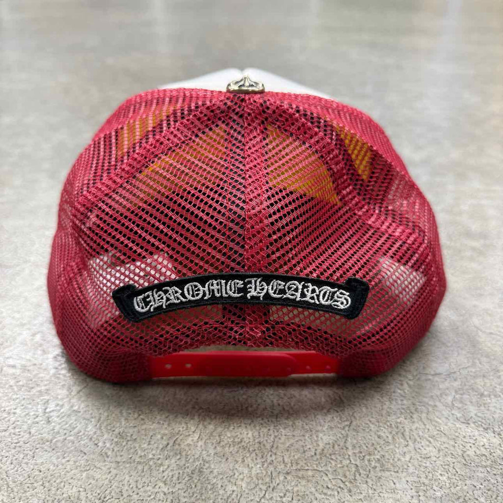 Chrome Hearts Trucker Hat "CROSSES" Used Red