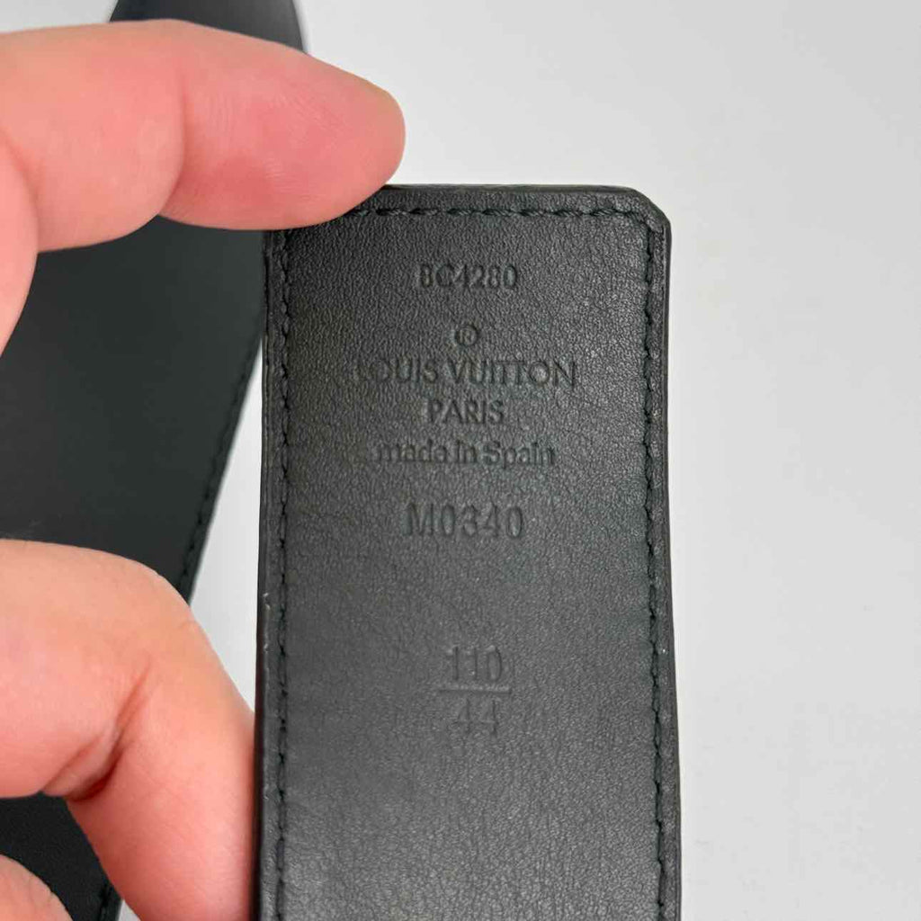 Louis Vuitton Belt "INITIALES" Used Black Size 44