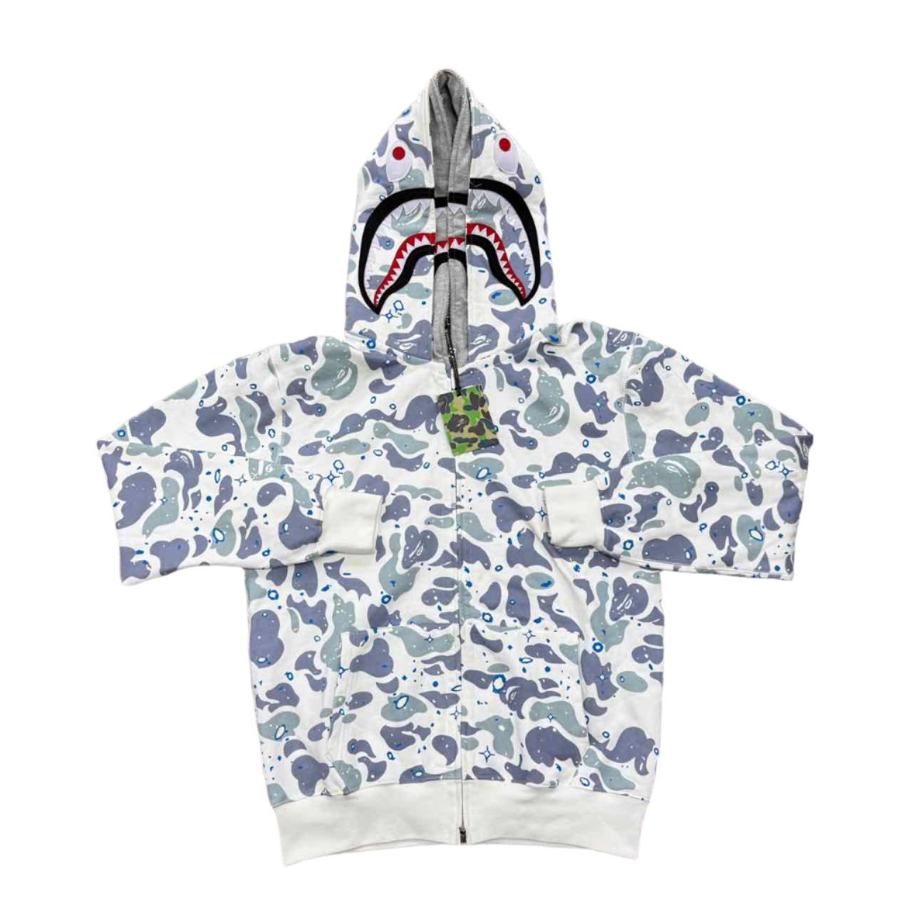 Bape Zip Up &quot;DOUBLE SHARK&quot; White Used Size XL