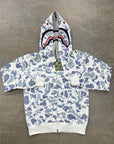 Bape Zip Up "DOUBLE SHARK" White Used Size XL