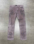 Purple Jeans "PAINT SPLATTER ORANGE" Grey Used Size 38