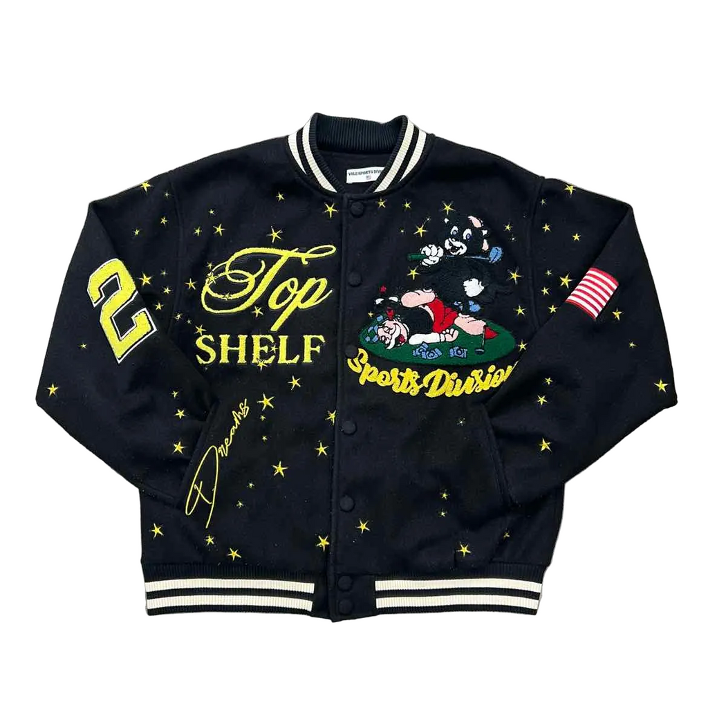 Vale Varsity Jacket "VALLEY DREAMS" Black Used Size M