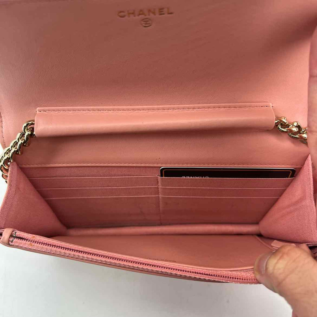 Chanel Wallet "BOY BAG" Used Pink Size OS