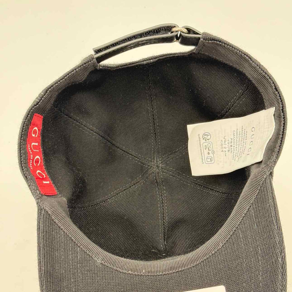 Gucci Strapback "WOOL LOGO" Used Black Size M