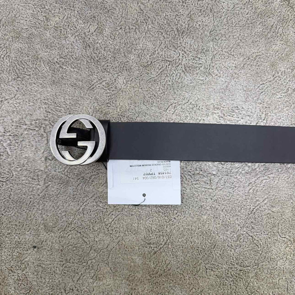 Gucci Belt "SILVER BUCKLE" New Black Size 48