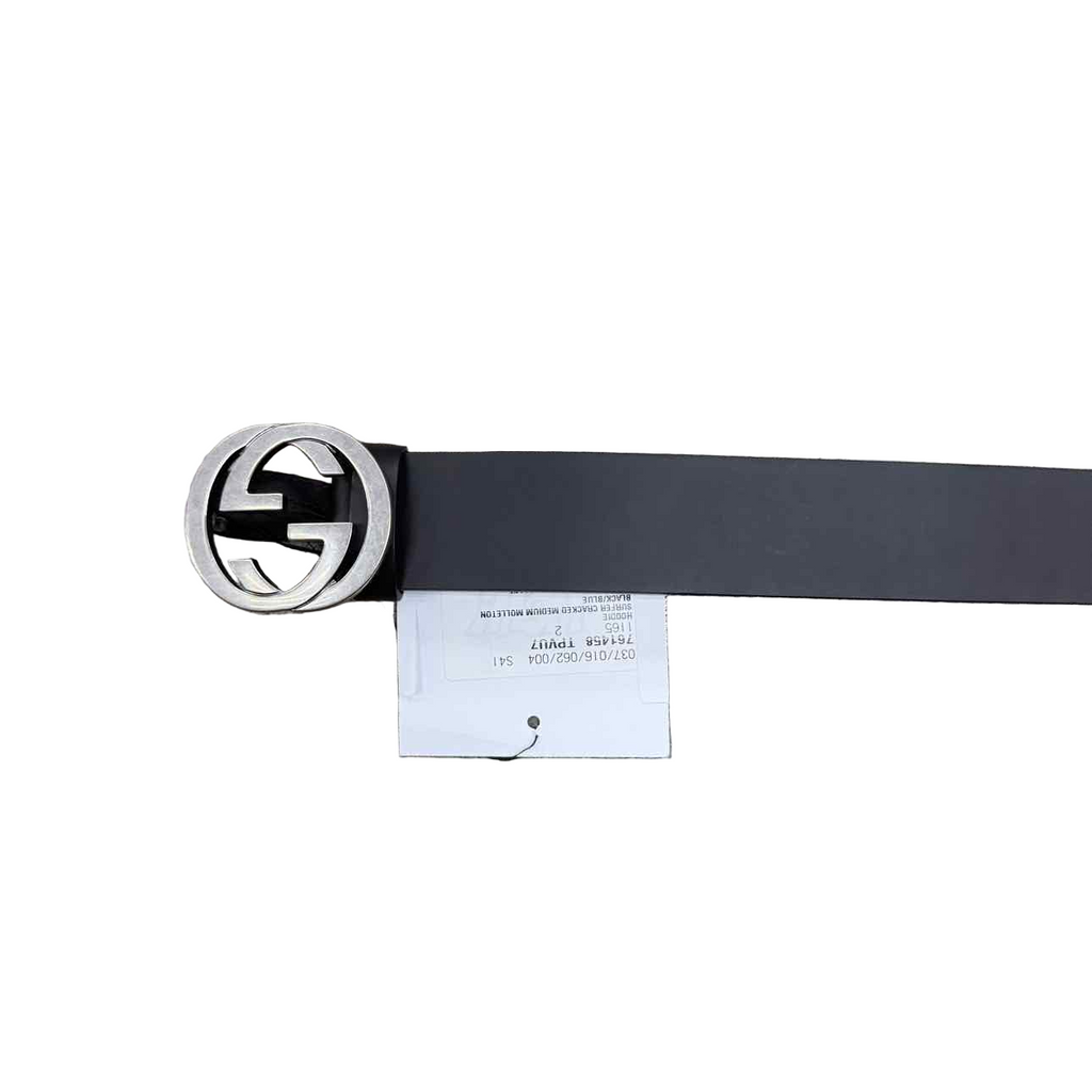 Gucci Belt "SILVER BUCKLE" New Black Size 48
