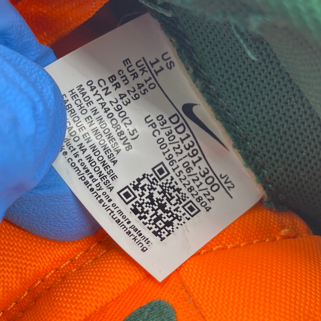 Nike Dunk Low "Miami Hurricanes" 2022 Used Size 11