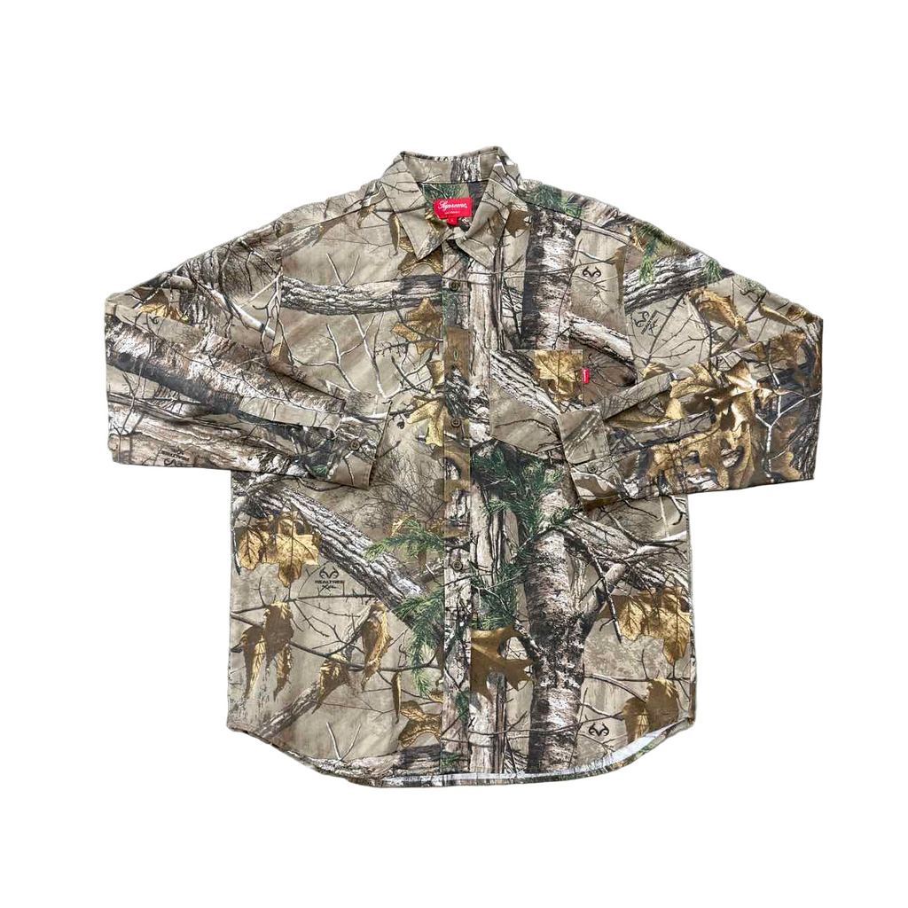 Supreme Button Up "REAL TREE CAMO" Green Used Size L