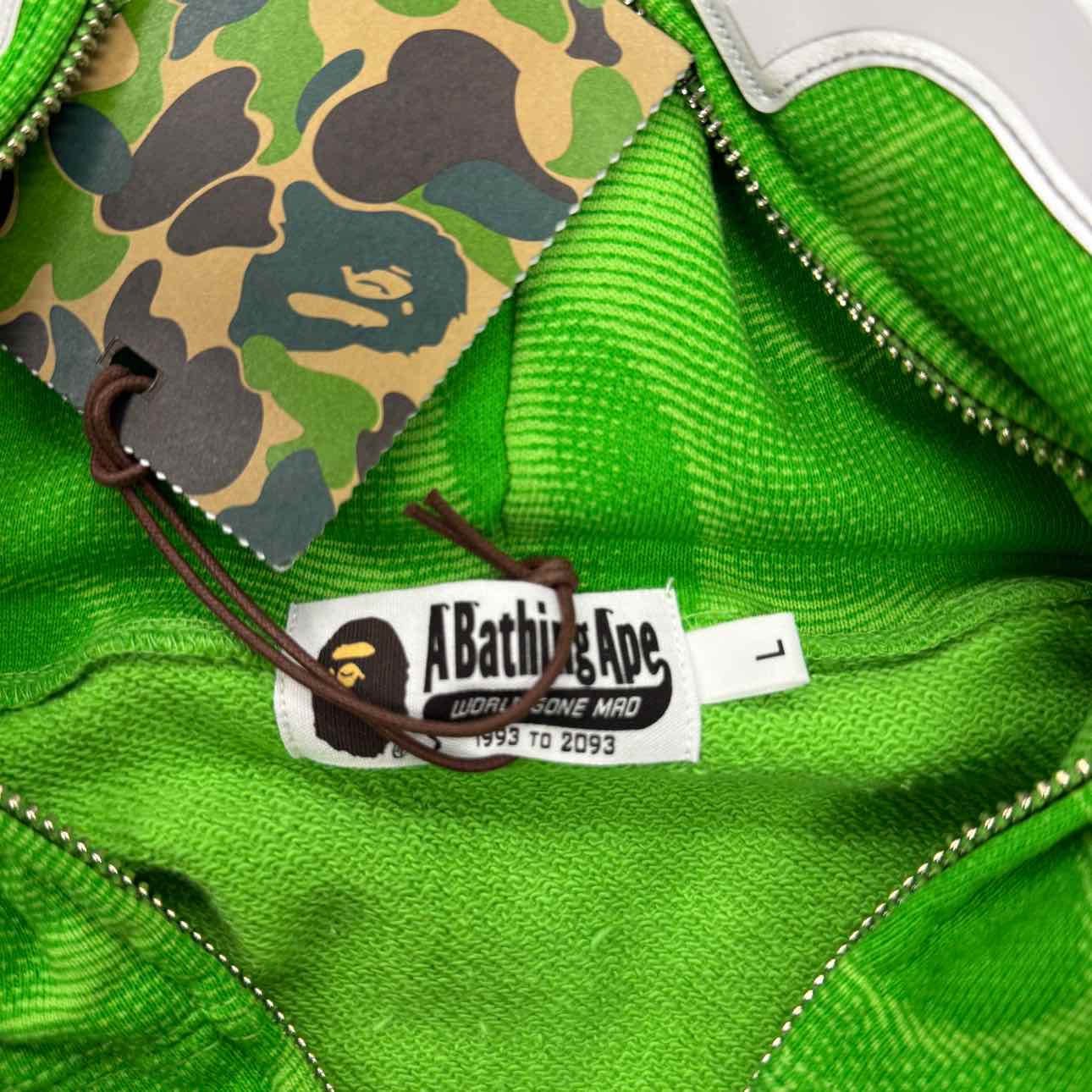 Bape Zip Up &quot;INK CAMO SHARK&quot; Green New Size L