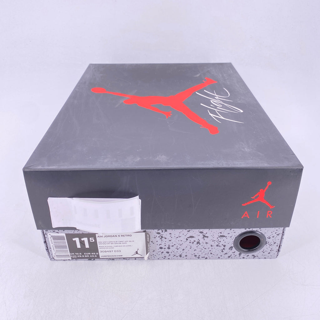Air Jordan 4 Retro "Green Glow" 2013 Used Size 11.5