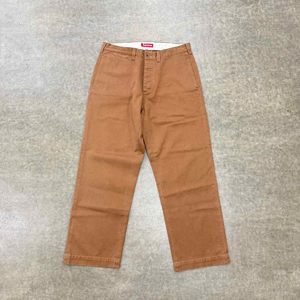 Supreme Pants "CHINO TWILL" Brown Used Size 32