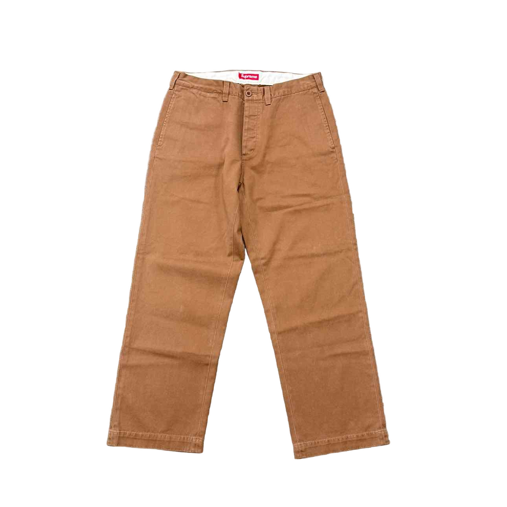 Supreme Pants "CHINO TWILL" Brown Used Size 32
