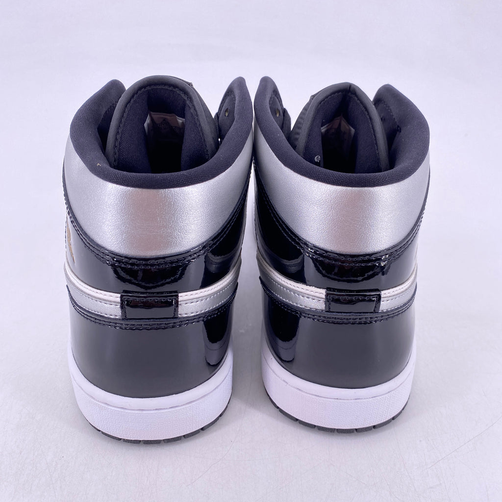 Air Jordan 1 Mid SE "Patent Black White Gold" 2024 Used Size 14