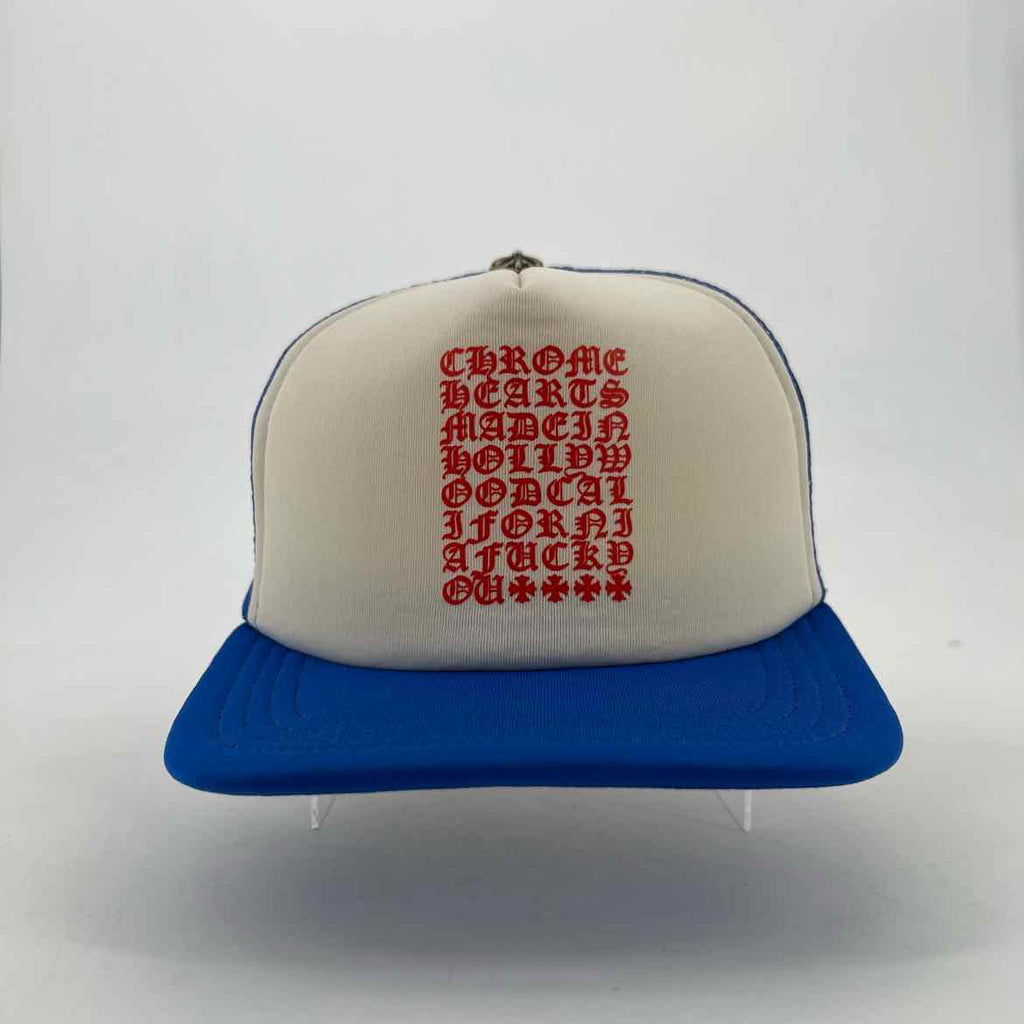 Chrome Hearts Trucker Hat "EYECHART" New Blue Size OS