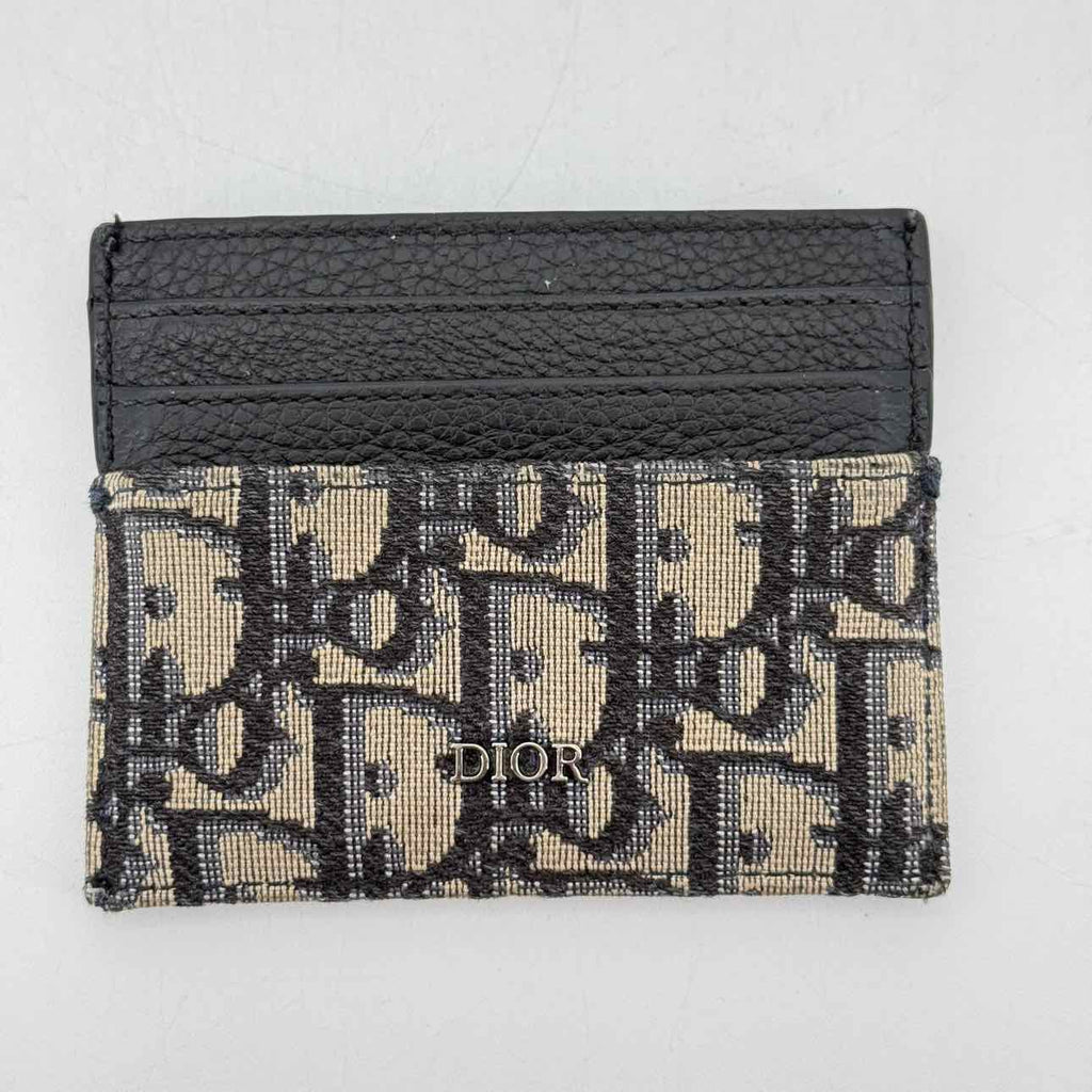 Dior Card Holder "OBLIQUE" Used Beige Size OS