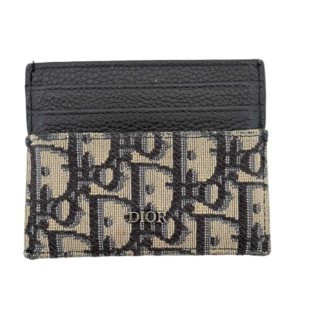 Dior Card Holder "OBLIQUE" Used Beige Size OS