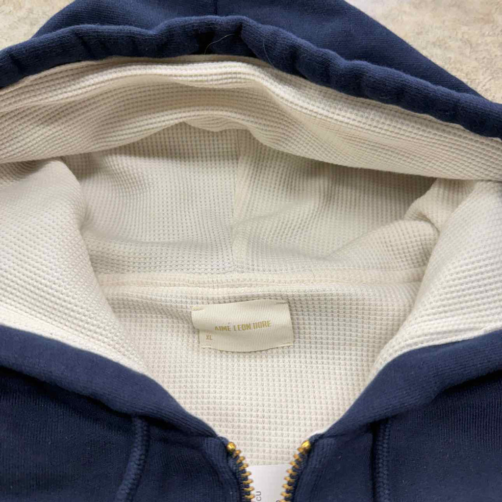 Aime Leon Dore Zip Up "WAFFLE" Navy Used Size XL