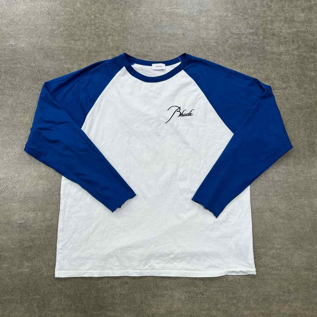 Rhude T-Shirt "SCRIPT" Blue Used Size XL