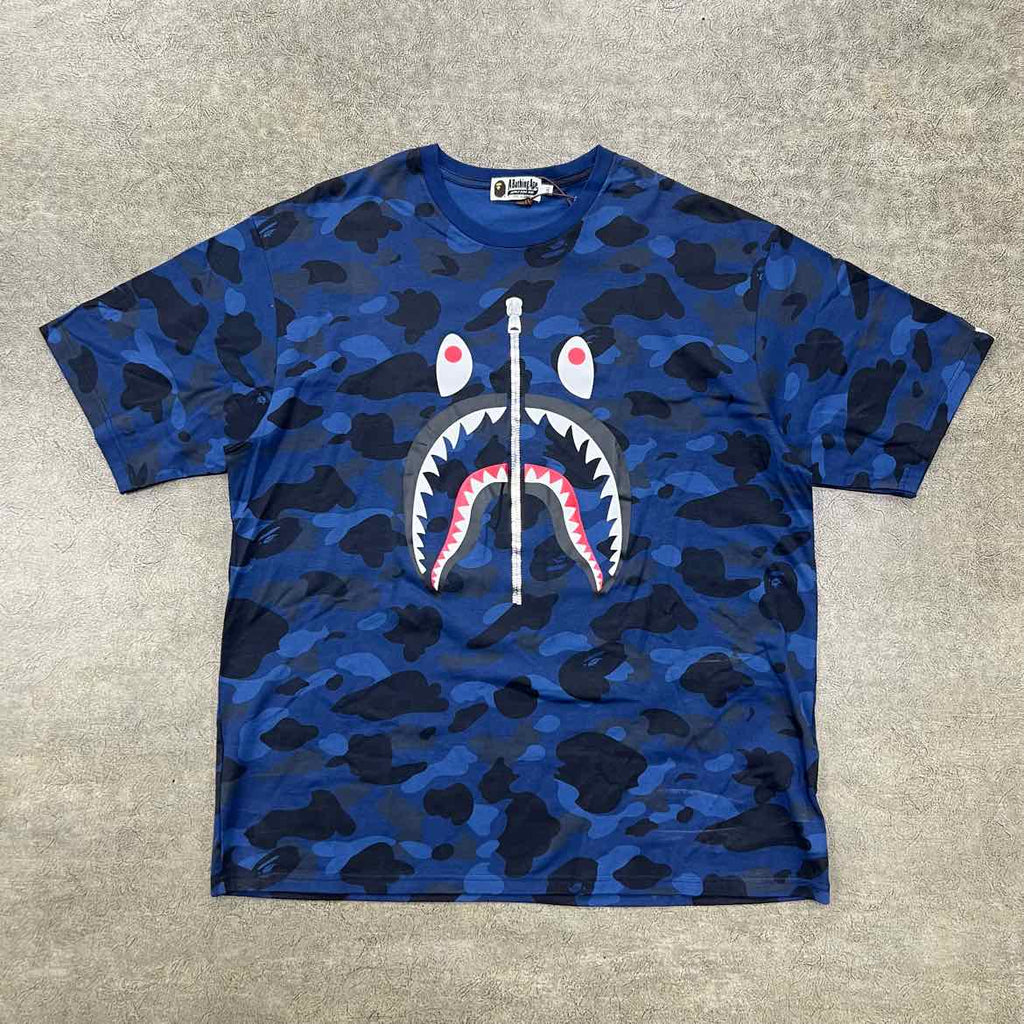 Bape T-Shirt "SHARK" Blue Used Size 3XL