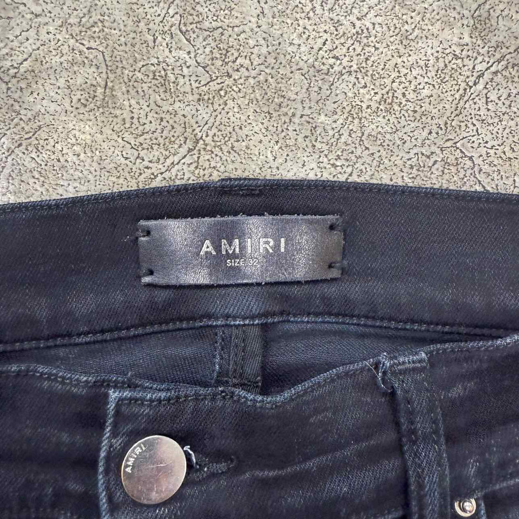 Amiri Jeans "DISTRESSED LOGO" Black Used Size 32