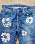 Denim Tears Jeans "COTTON WREATH" Light Blue New Size 34