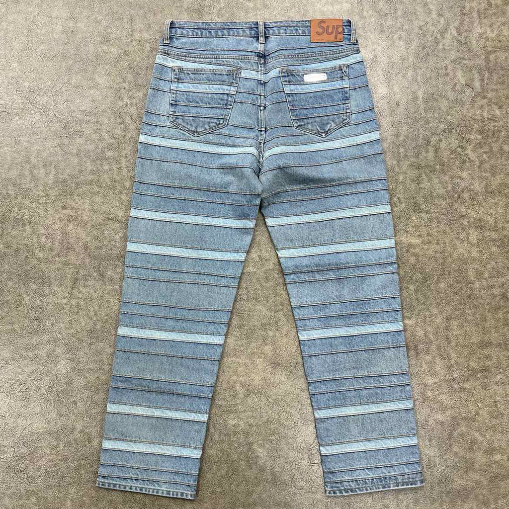 Supreme Pant "LAYERED DENIM" Blue Used Size 32
