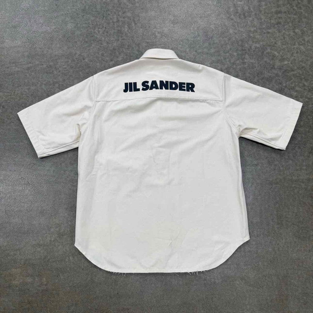 Jil Sander Button Up "LOGO" Cream Used Size 42