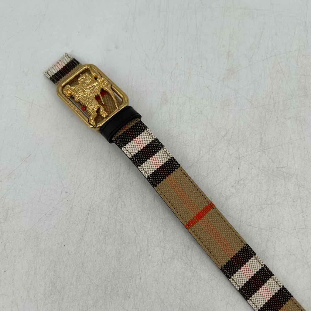 Burberry Belt "REVERSIBLE CHECK RIDER BEIGE" New Sand Size L