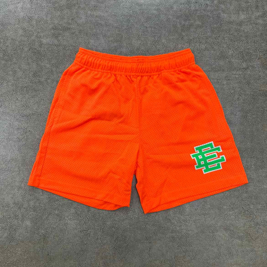 Eric Emanuel Mesh Shorts "BASIC LOGO" Safety Orange New Size S