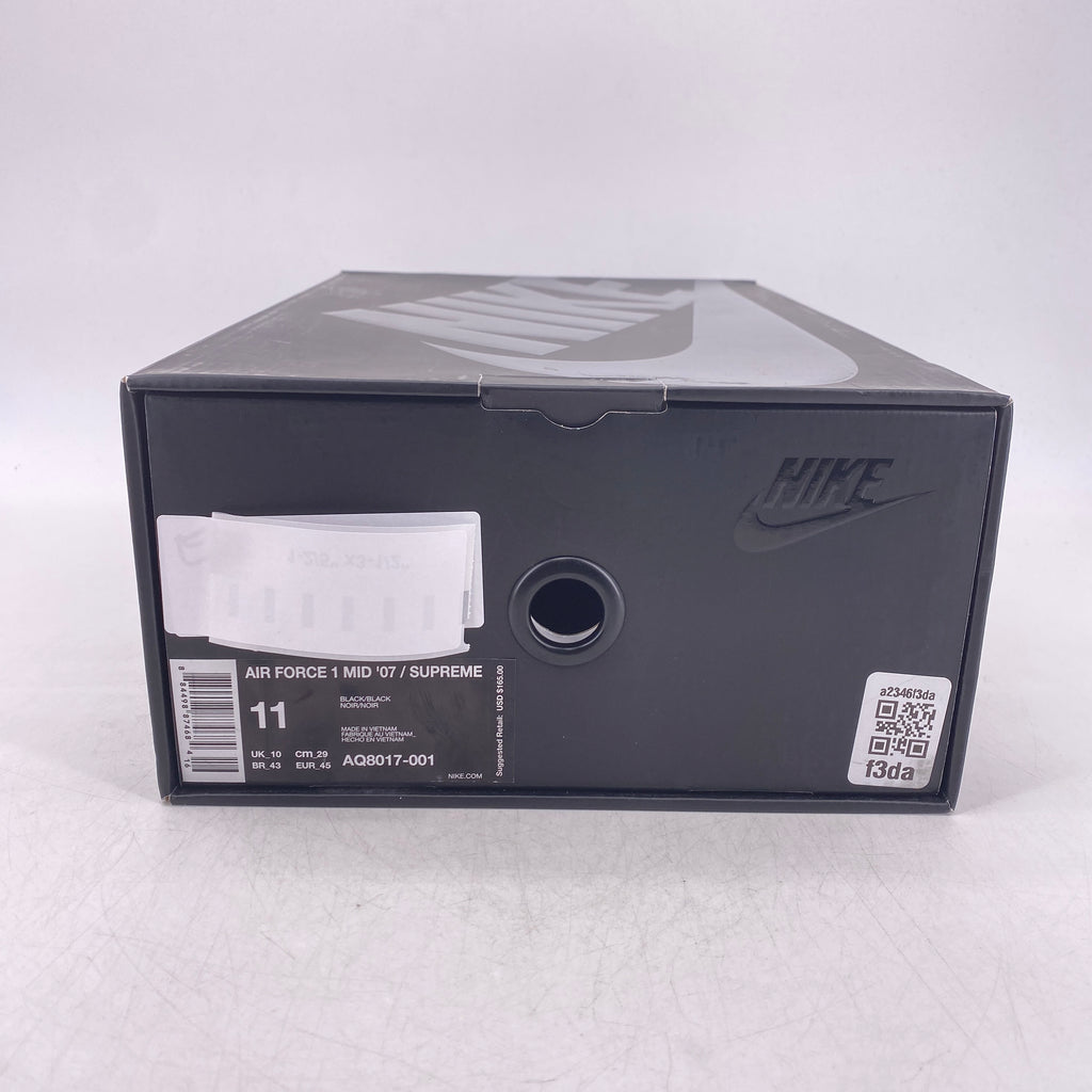 Nike Air Force 1 Mid "Supreme Nba Black" 2018 New Size 11