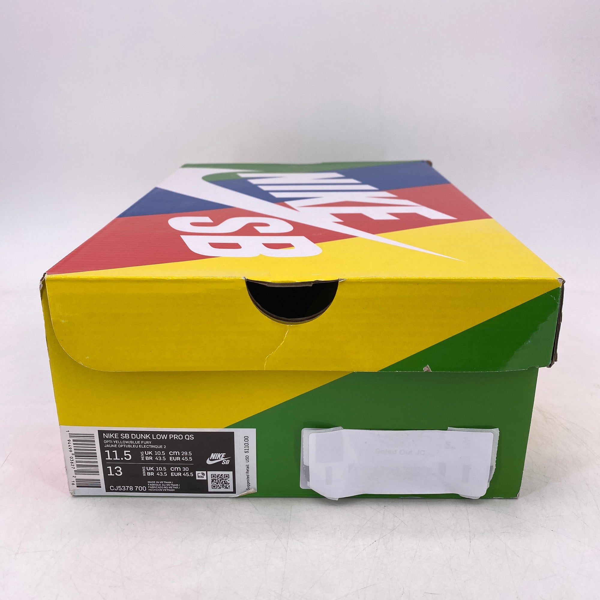 Nike SB Dunk Low Pro QS &quot;Grateful Dead Yellow&quot; 2020 Used Size 11.5