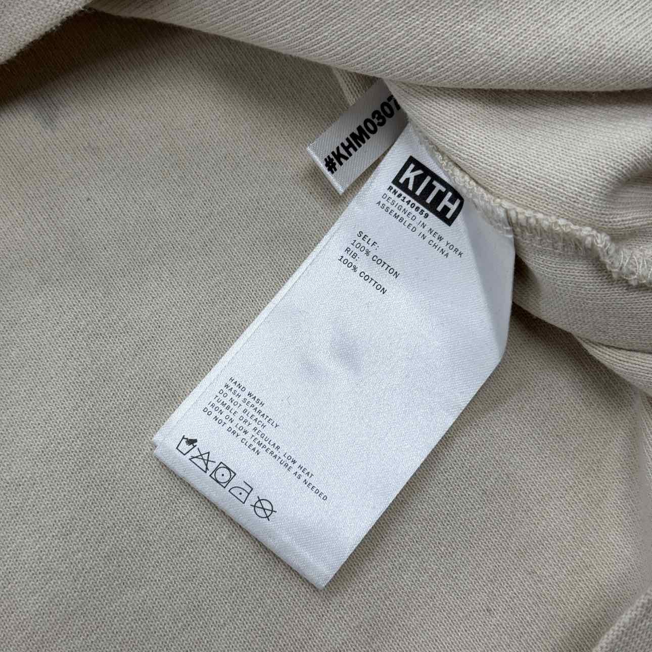 Kith Long Sleeve &quot;POCKET LOGO&quot; Cream Used Size XL