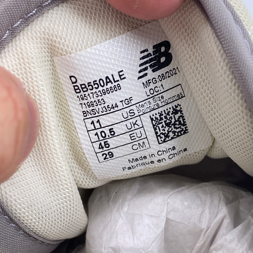 New Balance 550 / ALD "White Grey" 2020 Used Size 11