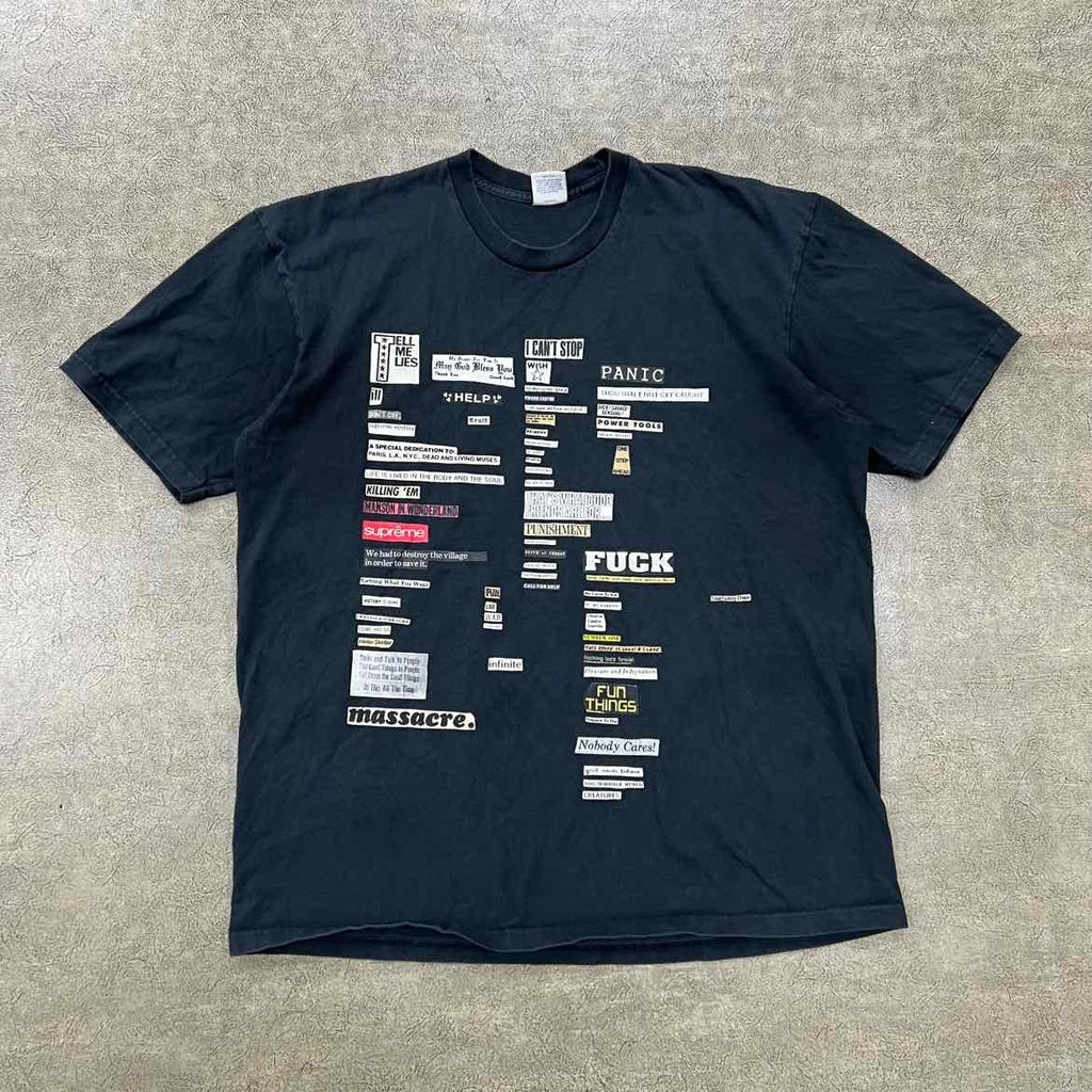 Supreme T-Shirt "CUTOUTS" Black Used Size XL