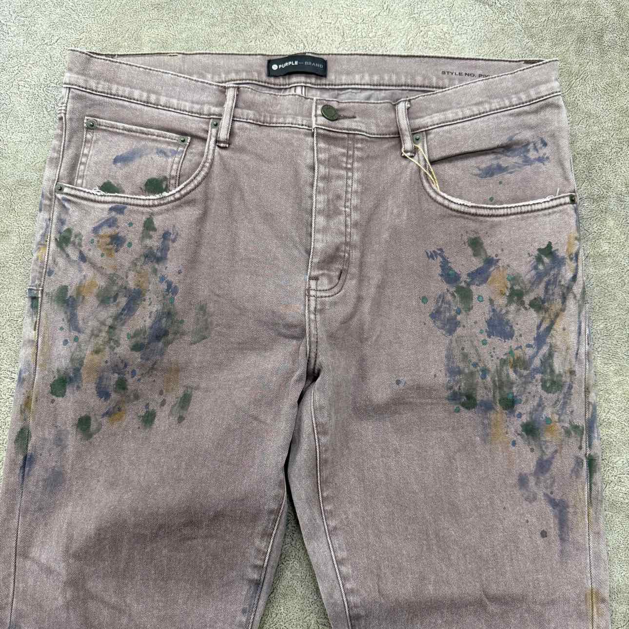 Purple Jeans &quot;PAINT SPLATTER&quot; Grey Used Size 38