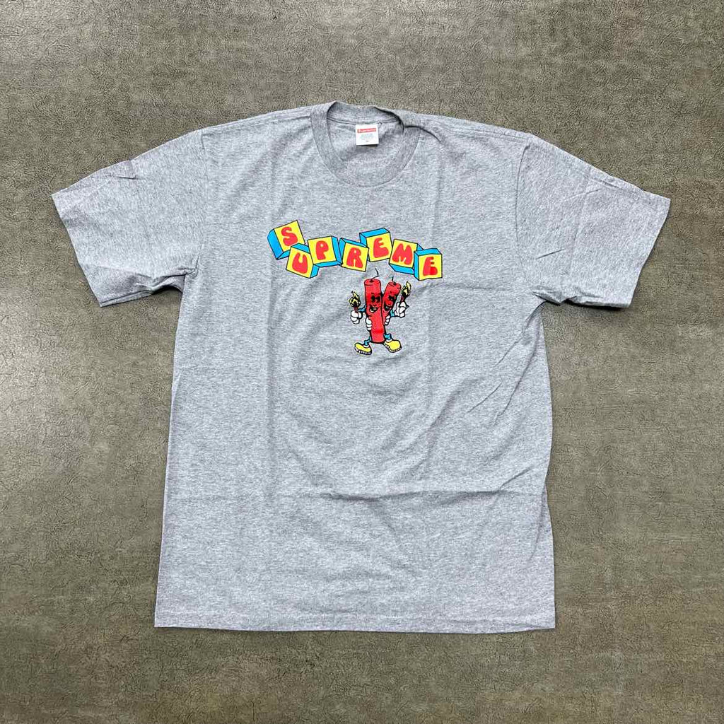 Supreme T-Shirt "DYNAMITE" Heather Grey New Size M